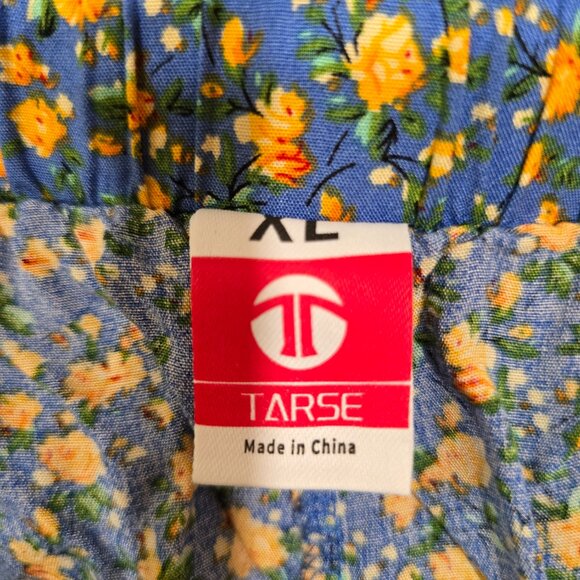 Tarse Skirt Sz Extra Large Floral Ruffle Layered Mini Rayon Boho Flower - Picture 3 of 9